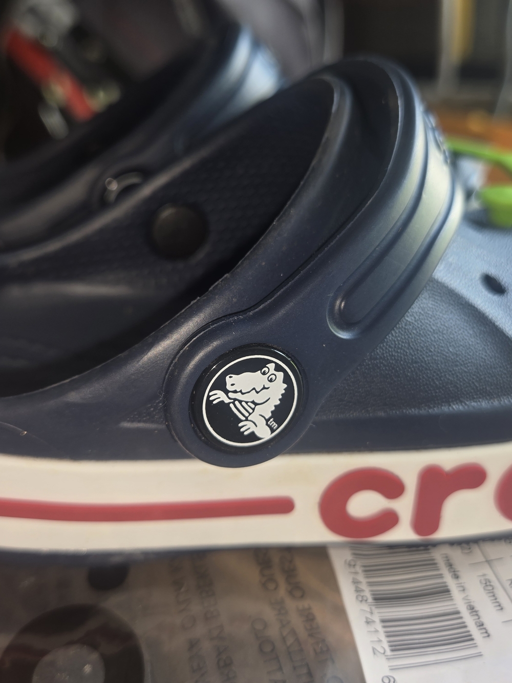 CROCS Kids Navy Blue Clog with Red Accent Stripe